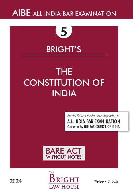 Constitution of India (English) Bare Act (Without Notes) For All India Bar Examination